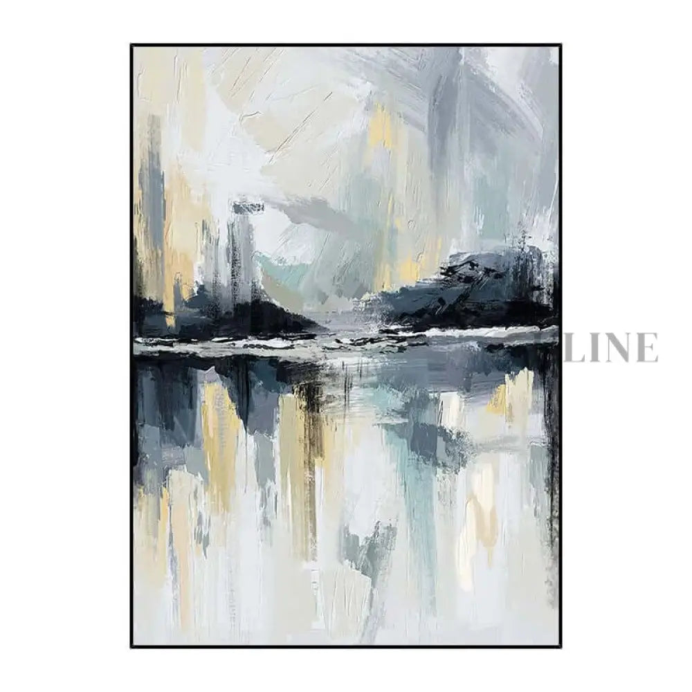 Lake Side Abstract Art - Hand Painting 