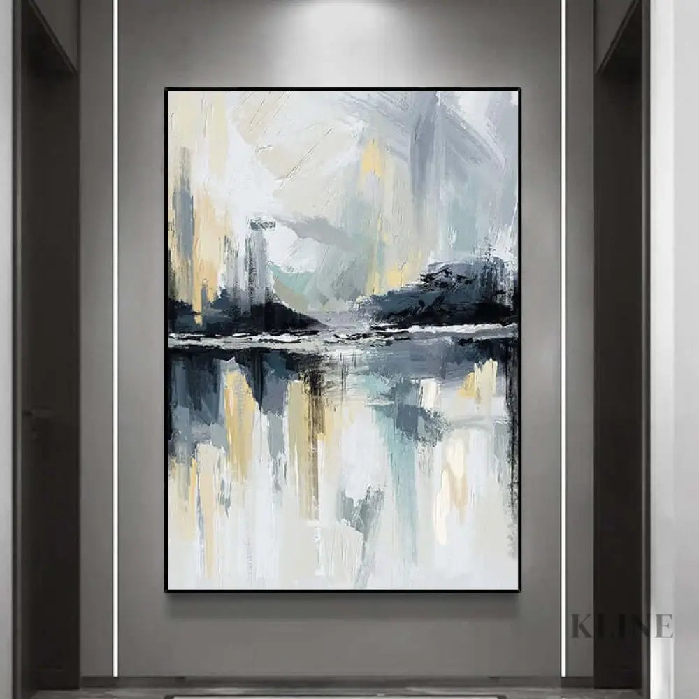 Lake Side Abstract Art - Hand Painting 