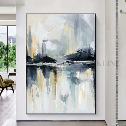 Lake Side Abstract Art - Hand Painting