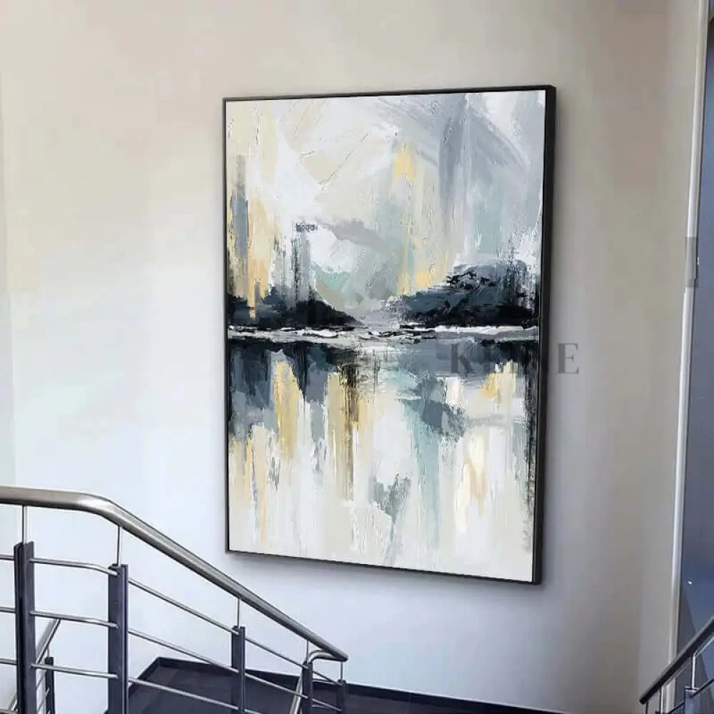 Lake Side Abstract Art - Hand Painting