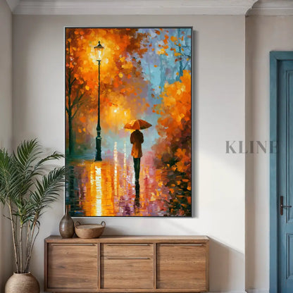 Lantern Walk in Autumn - Hand Painting