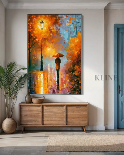 Lantern Walk in Autumn - Hand Painting