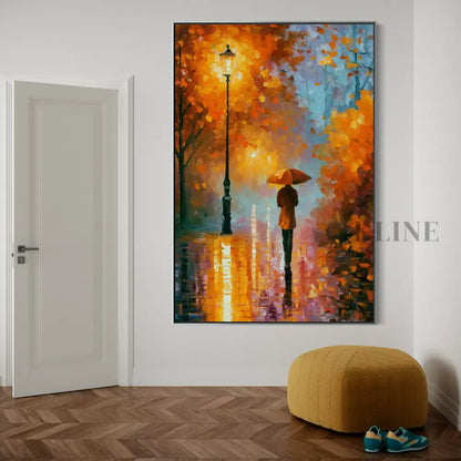 Lantern Walk in Autumn - Hand Painting