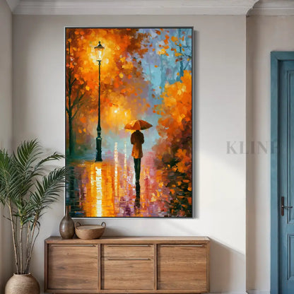 Lantern Walk in Autumn - Hand Painting