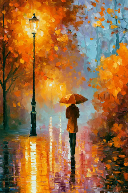 Lantern Walk in Autumn - Hand Painting