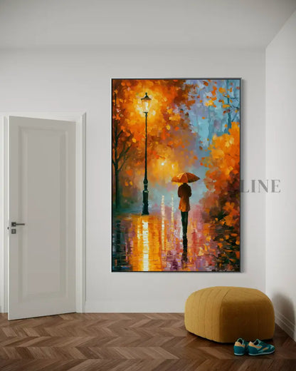 Lantern Walk in Autumn - Hand Painting