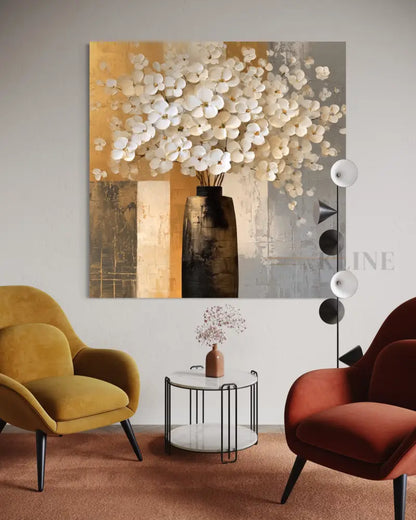 Les Fleurs Blanches - Hand Painting