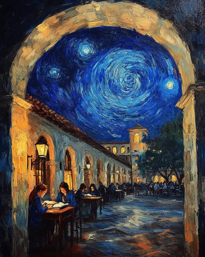 Lessons Beneath the Starry Arch - Hand Painting