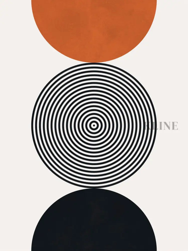 Lines and Circles Triptych - Hand Painting Minimalistische Malerei