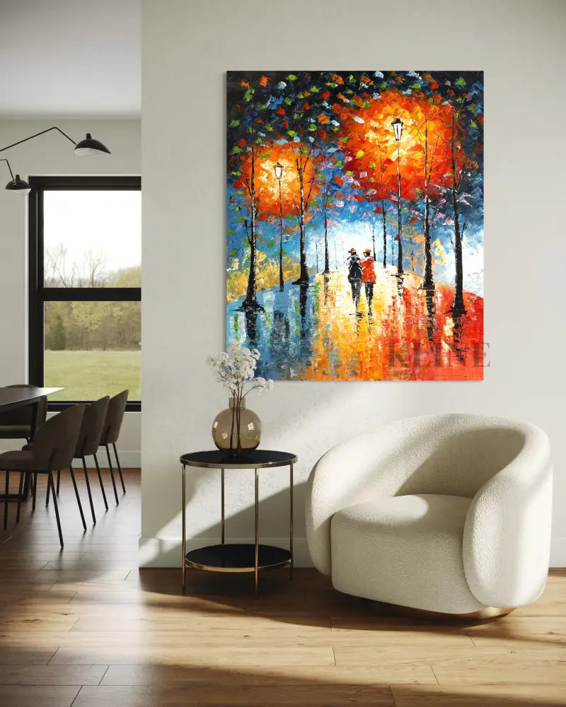 Luminous Love - Hand Painting Art mural de salon