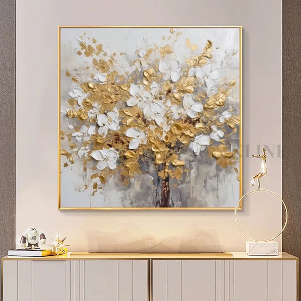 Luxe Blossom Tree - Hand Painting Plaster Art