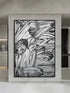 Luxurious Black and White Style Textured Painting - Hand Painting
