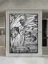 Luxurious Black and White Style Textured Painting - Hand Painting