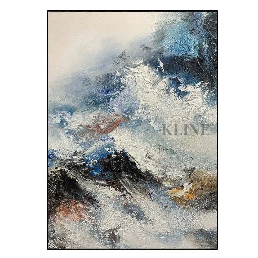 Luxurious Blue Mysterious Painting - Hand Painting Large Wall Art