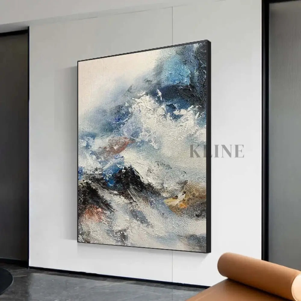 Luxurious Blue Mysterious Painting - Hand Painting Large Wall Art