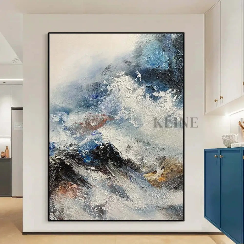 Luxurious Blue Mysterious Painting - Hand Painting Large Wall Art