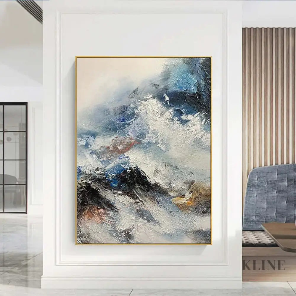 Luxurious Blue Mysterious Painting - Hand Painting Canvas Wall Art