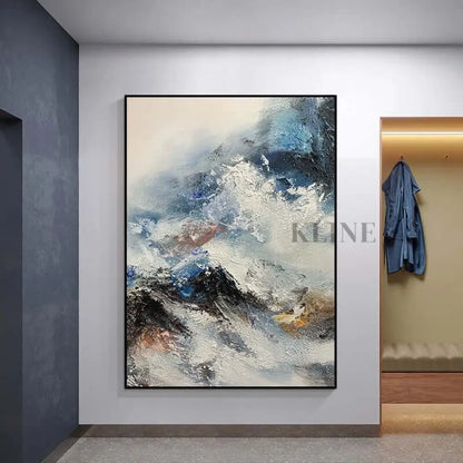 Luxurious Blue Mysterious Painting - Hand Painting