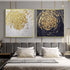Luxurious Golden Elegance Diptych - Hand Painting