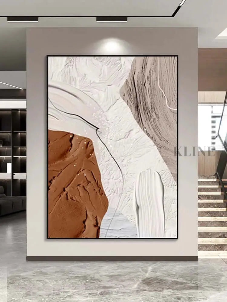 Madison Beige and Brown Wall Art - Hand Painting 