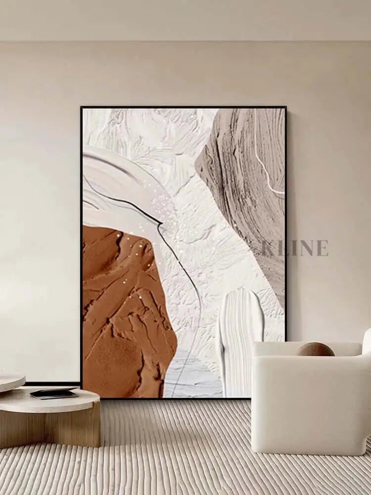 Madison Beige and Brown Wall Art - Hand Painting Braune Wandkunst