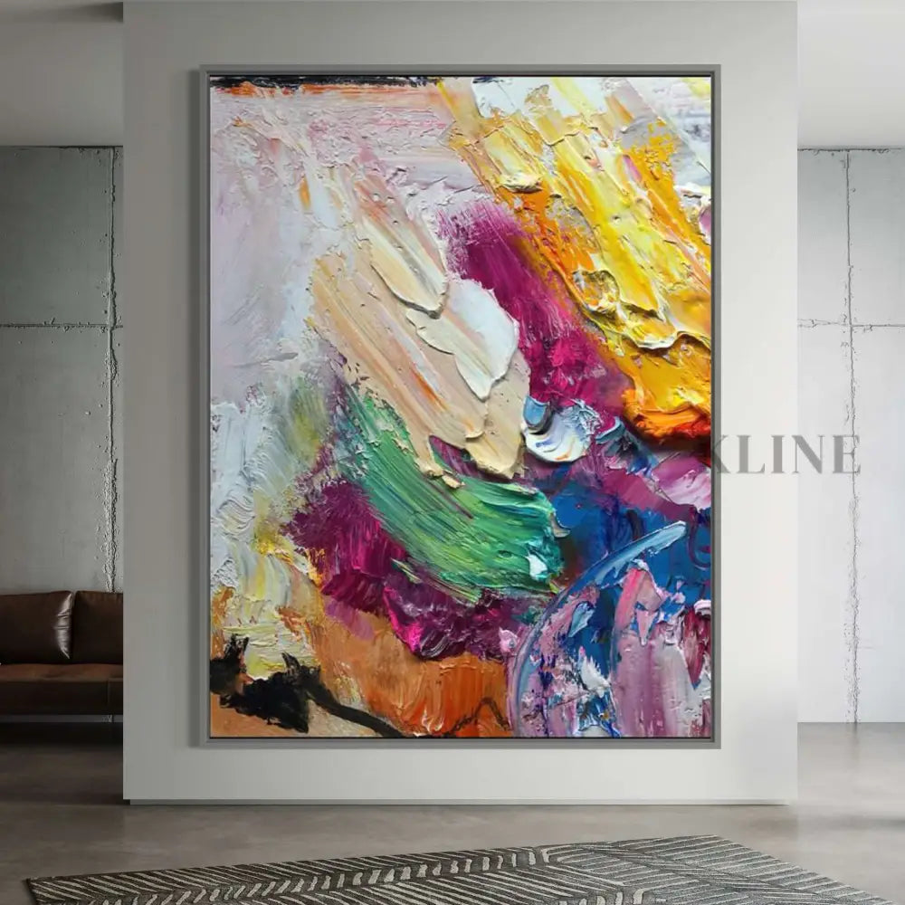 Hand-painted wall art in vibrant colors by Kline Collective®, transforming spaces with unique acrylic design. 3D Textured Wall Art