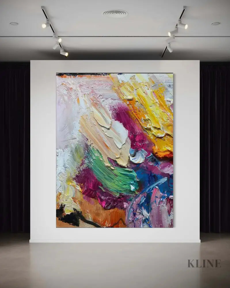 Vibrant hand-painted wall art by Kline Collective, transforming spaces with non-toxic acrylic on canvas. 