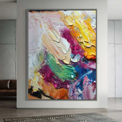 Hand-painted wall art in vibrant colors by Kline Collective®, transforming spaces with unique acrylic design.