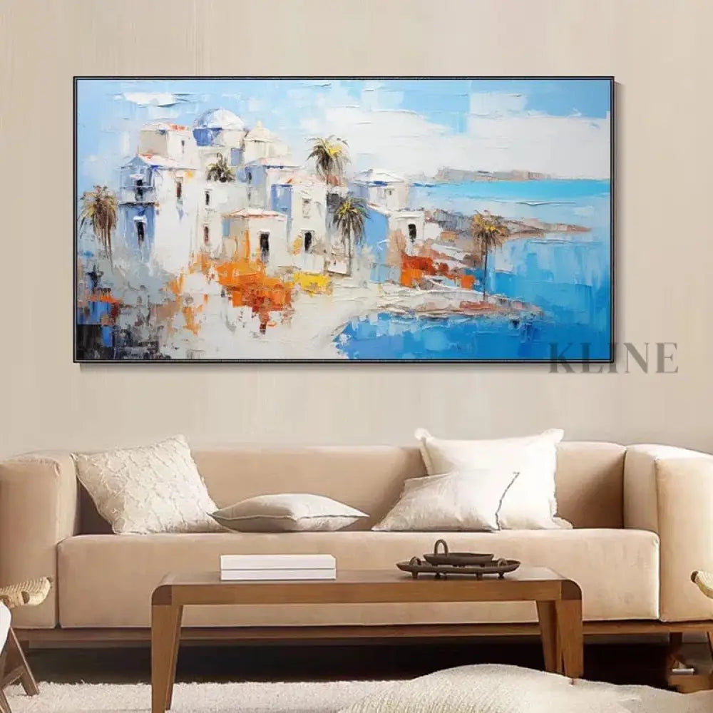 Mediterranean Midday - Hand Painting Art mural de chambre à coucher