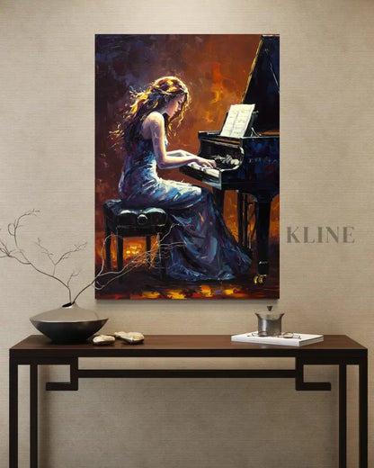 Melody in Moonlight - Hand Painting