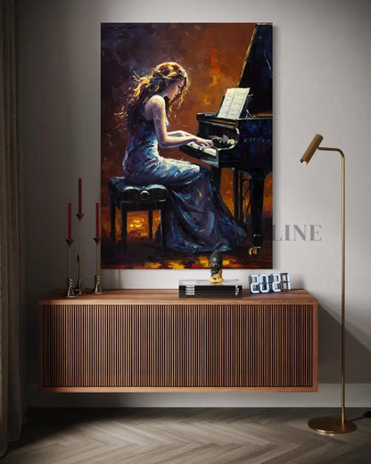 Melody in Moonlight - Hand Painting