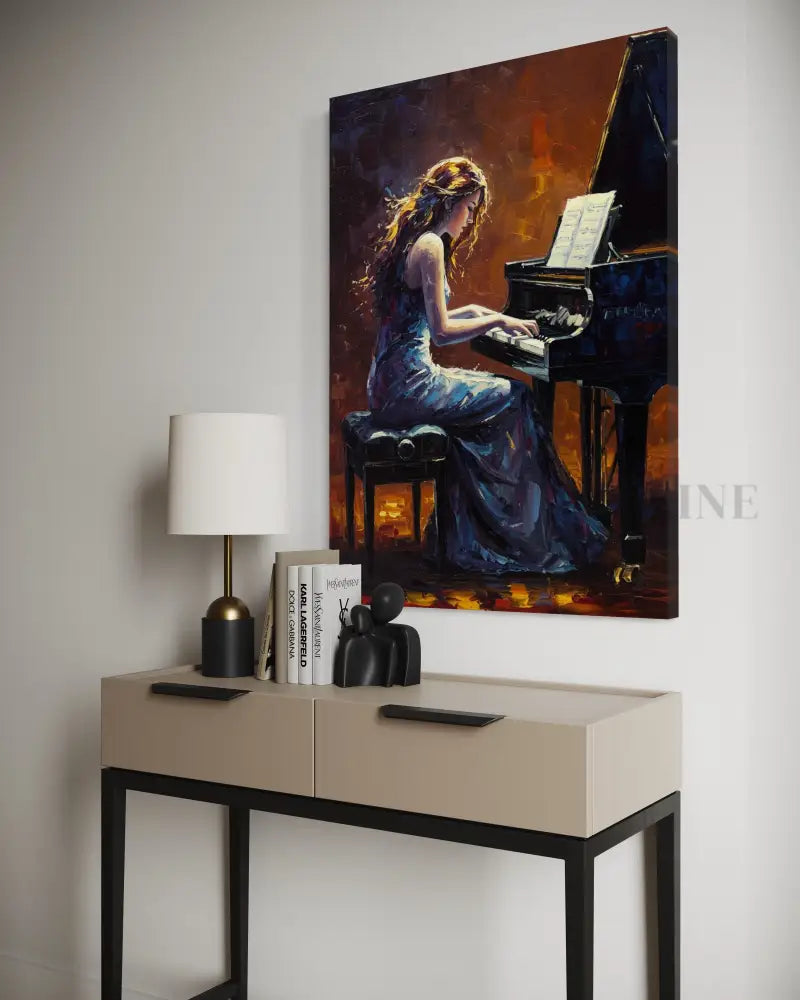 Melody in Moonlight - Hand Painting