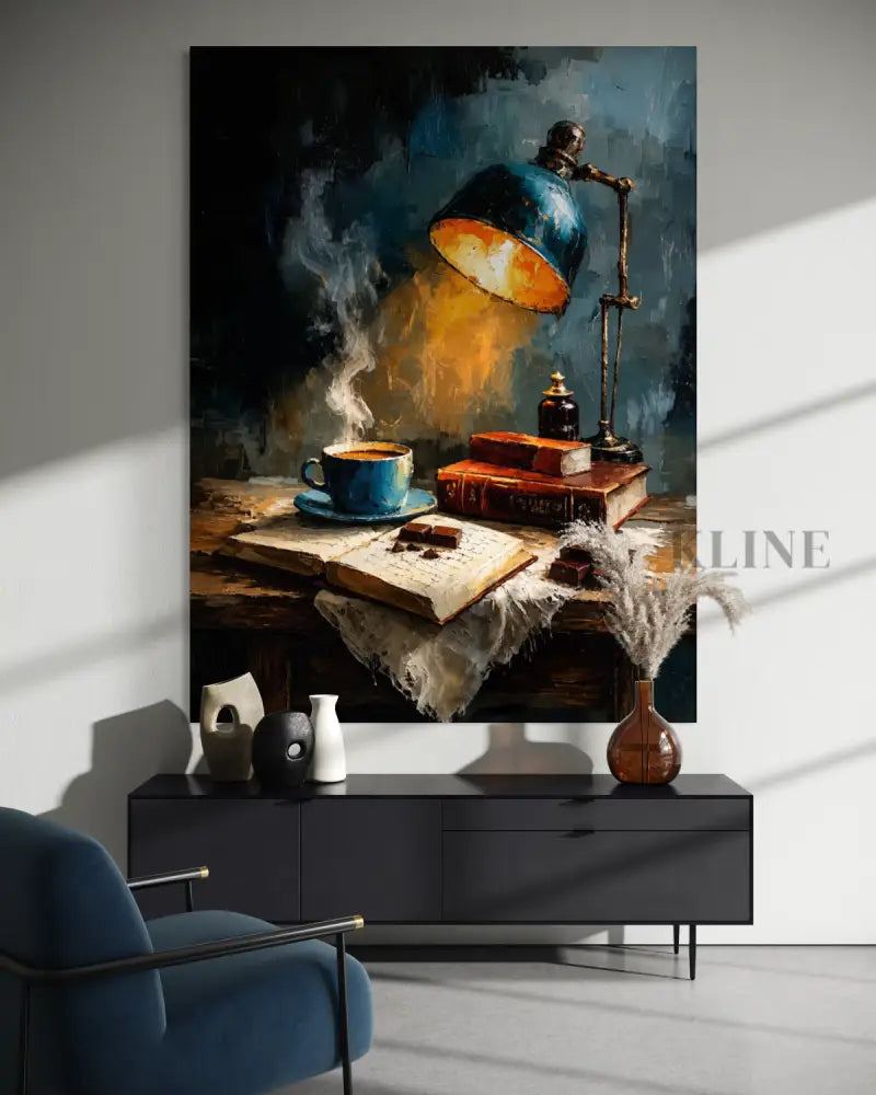 Midnight Desk Lamp - Hand Painting Nature morte
