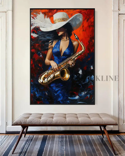 Midnight Saxophone - Hand Painting