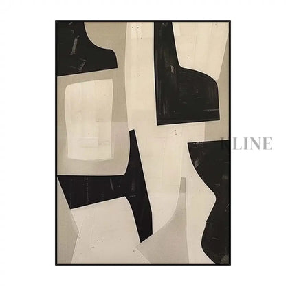 Minimalist Art in Black &amp; Beige - Hand Painting