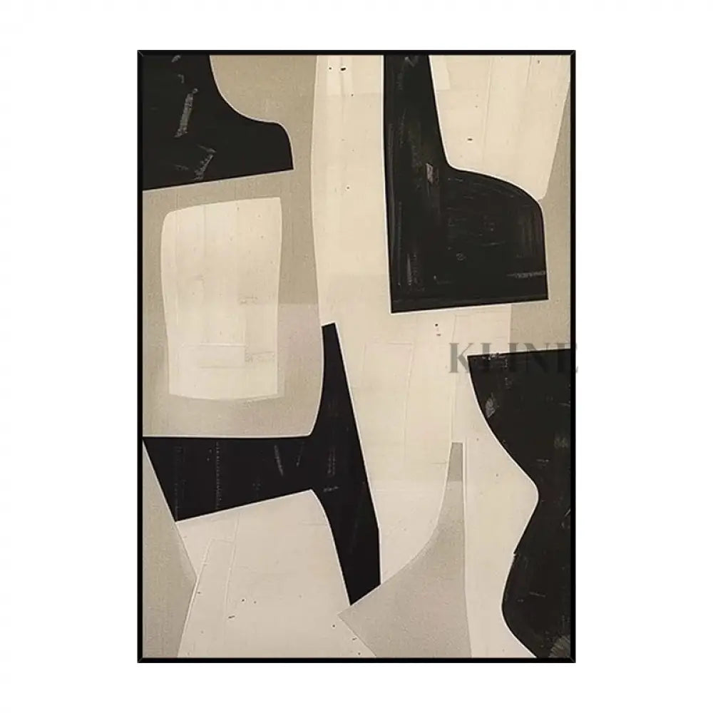Minimalist Art in Black &amp; Beige - Hand Painting Wandkunst für das Esszimmer