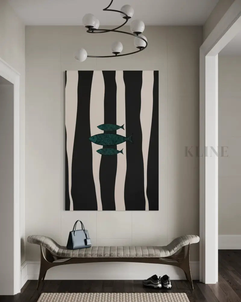 Minimalist Fish 2 - Hand Painting قماش جدار الفن