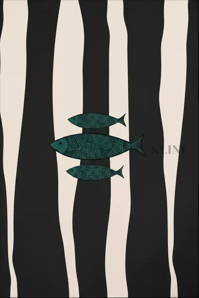 Minimalist Fish 2 - Hand Painting Vertical Wall Art & Paintings