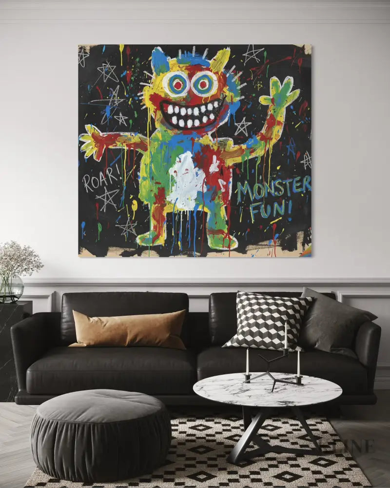 Monster Parade at Midnight - Hand Painting Colorful Wall Art