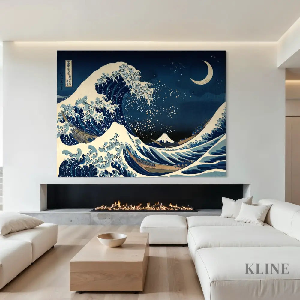 Moon Over Kanagawa - Hand Painting