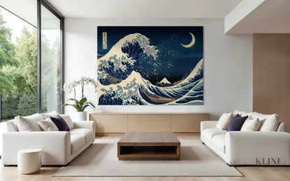 Moon Over Kanagawa - Hand Painting