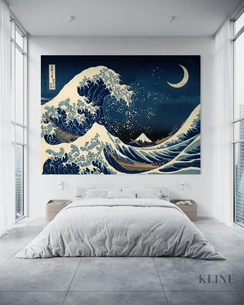 Moon Over Kanagawa - Hand Painting 