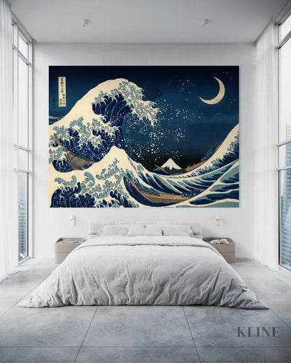 Moon Over Kanagawa - Hand Painting