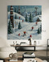 Moonlit Ski Village - Hand Painting