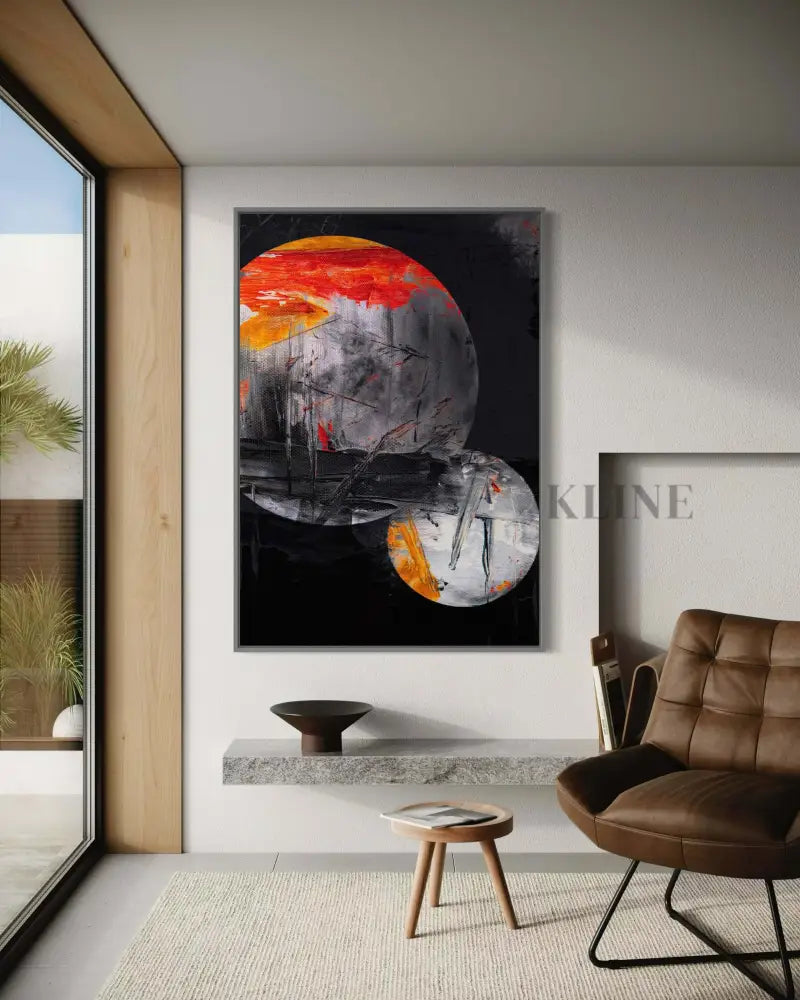 Moonlover I - Hand Painting Arte de la pared del comedor