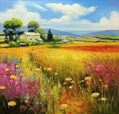 Moravian Fields - Hand Painting