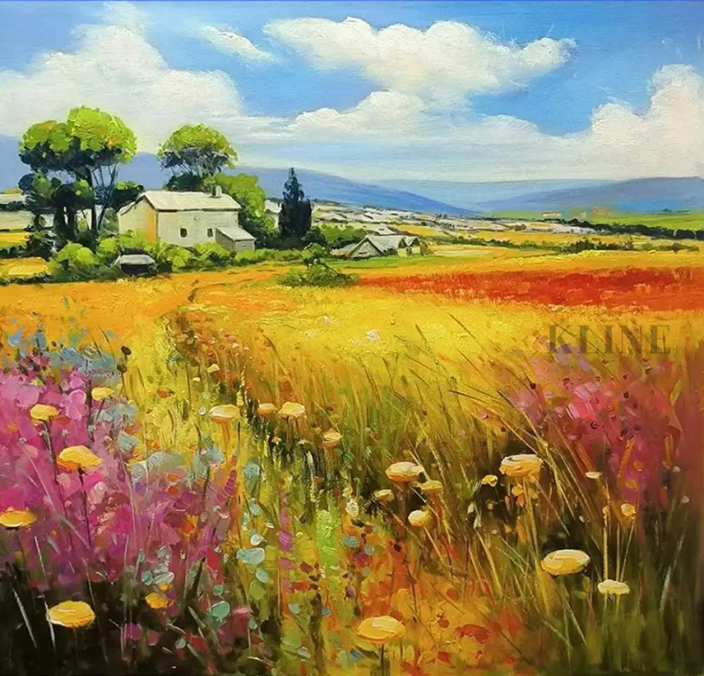 Moravian Fields - Hand Painting 