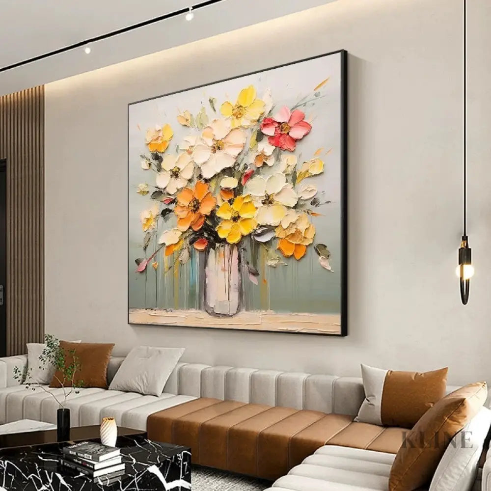 Morning Bouquet - Hand Painting Square Wall Art & Paintings