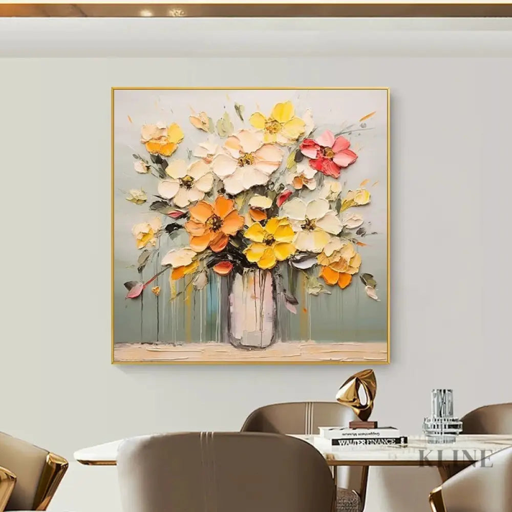 Morning Bouquet - Hand Painting Square Wall Art & Paintings