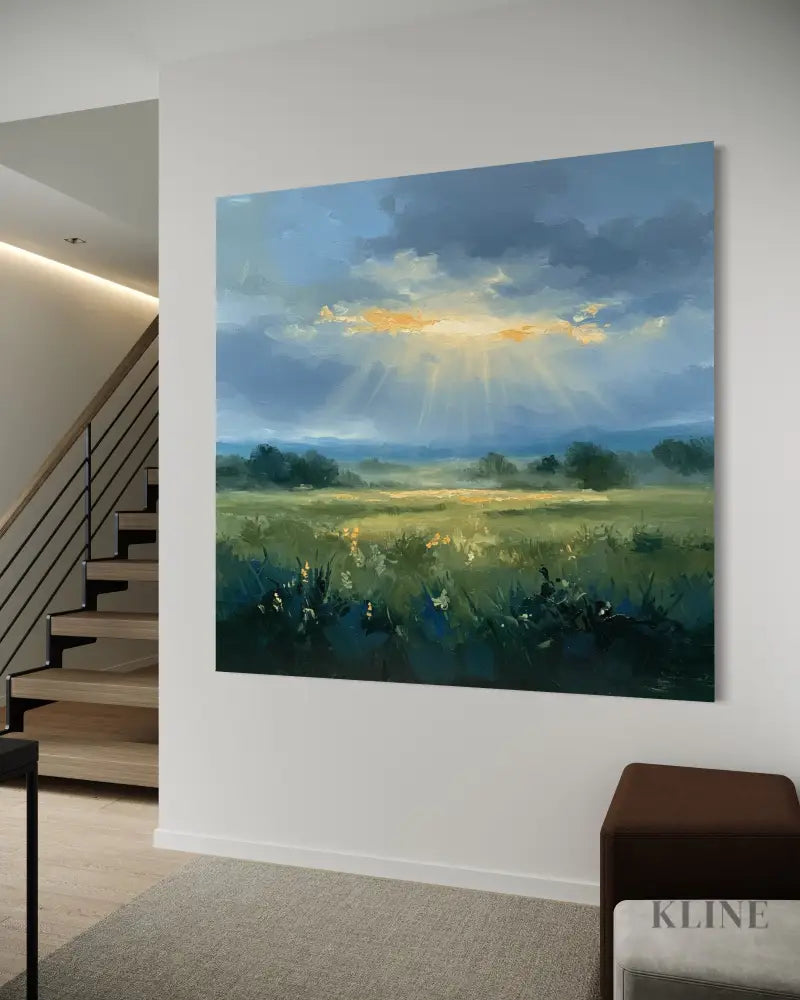 Morning’s Glimmer - Hand Painting Sonnenaufgangsgemälde